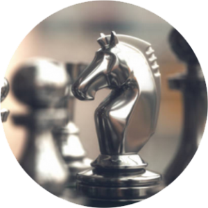 Graphic of a knight chess piece